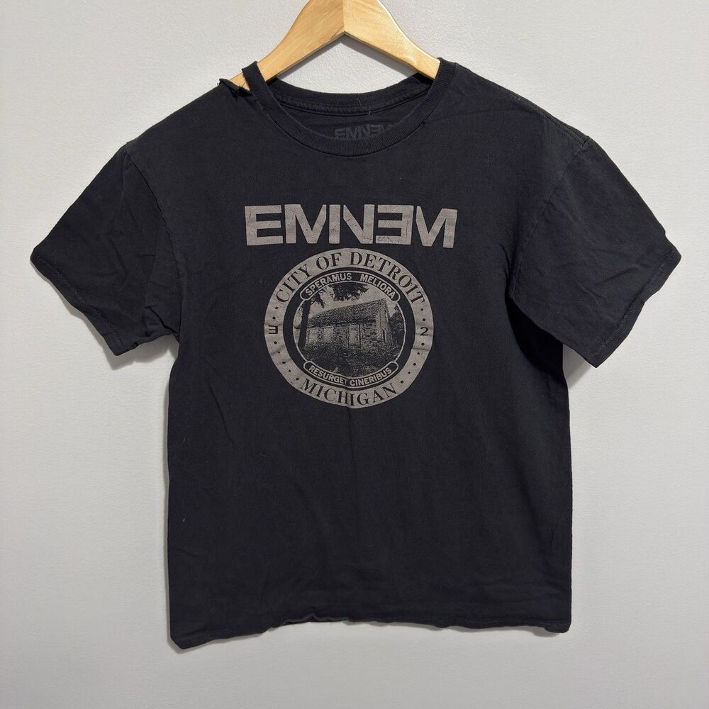 Eminem Shirt Mens M City Of Detroit Michigan Bravado Rap Graphic Tee Distressed